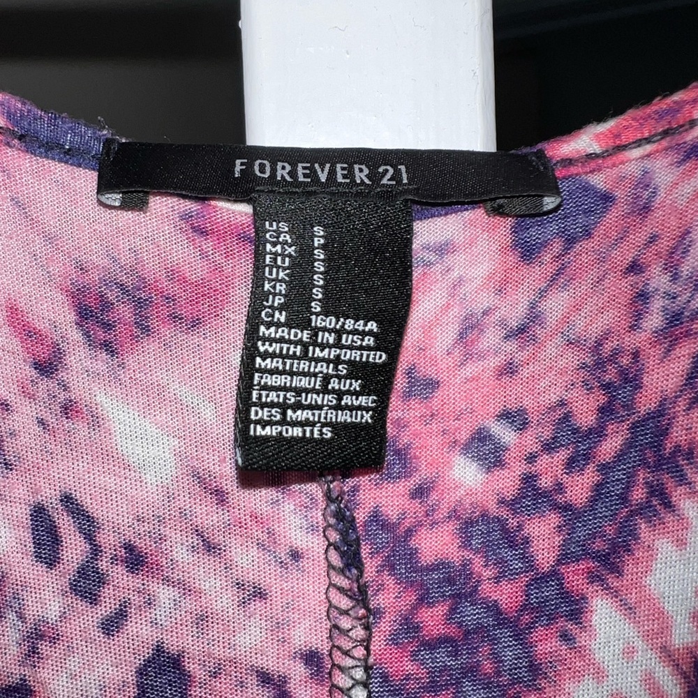 Forever 21 Pink and Purple Patterned High-Low Dress - Picture 3 of 4